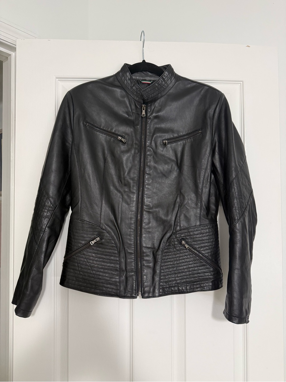 Vera Pelle Black Quilted Leather Women’s Moto Jacket